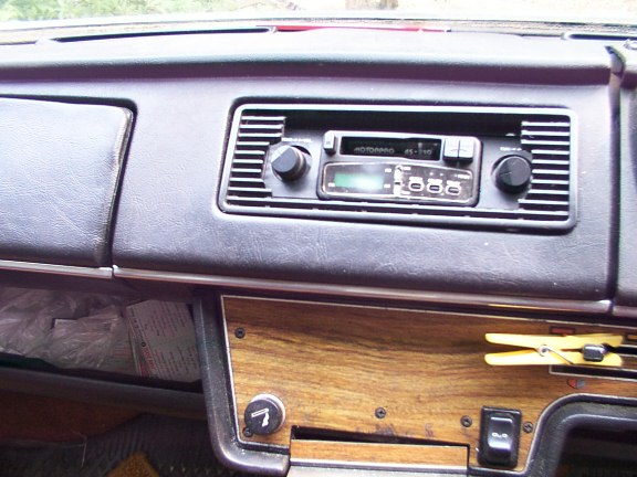 Centre of dash with car radio and cassette